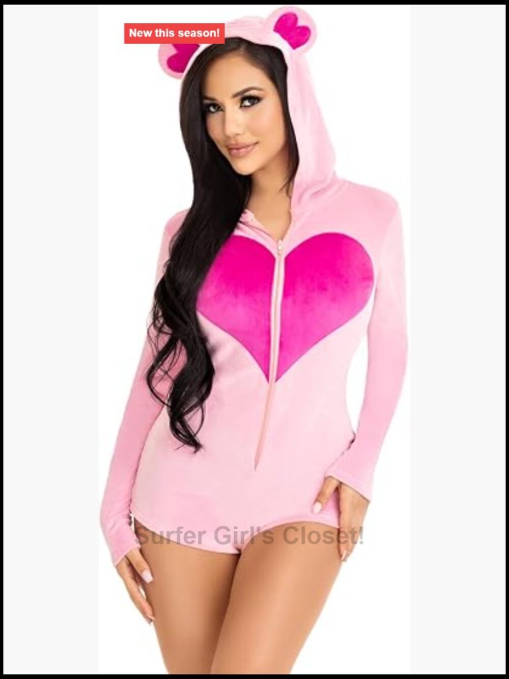 Leg Avenue Sweetheart Bear Romper Velvet Costume